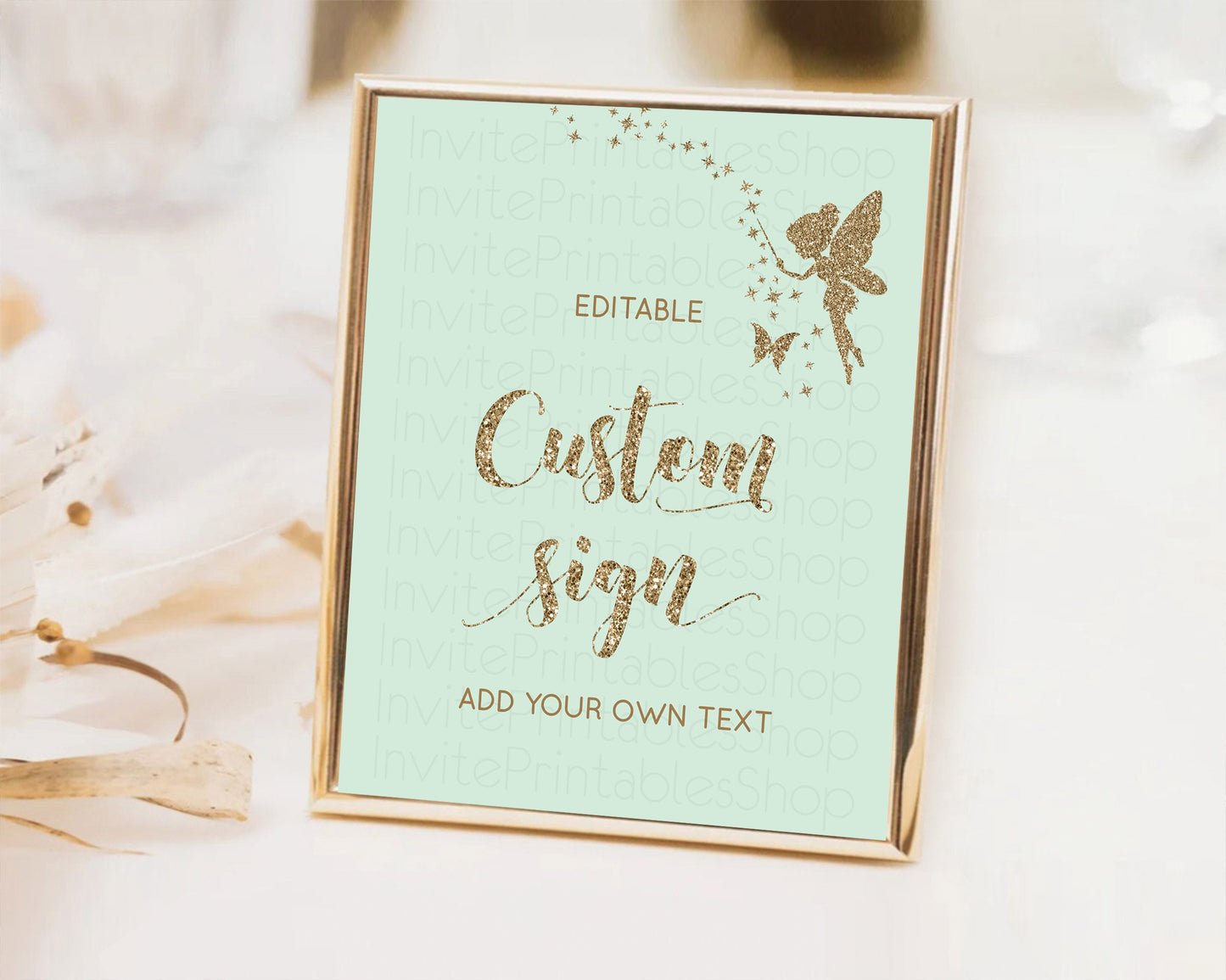 Fairy Sign Enchanted Garden Table Sign Décor Pastel Floral Butterfly Party Secret Garden Birthday Baptism Baby Shower Bridal Shower D10908