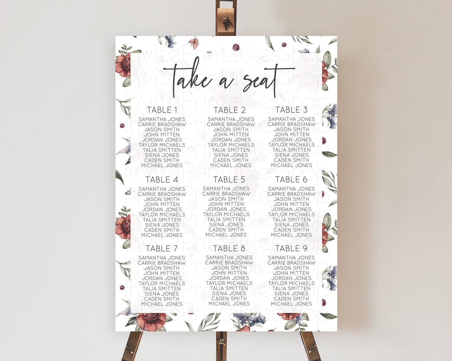 Secret Garden Seating Chart Wildflower Seating Chart Pastel Flowers Seating Chart Enchanted Garden Boho Floral Take A Seat Decor D10503