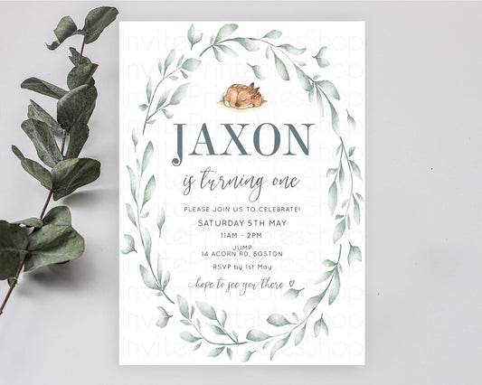 Editable Fawn Birthday Invitation Deer Birthday Invitation Enchanted Forest