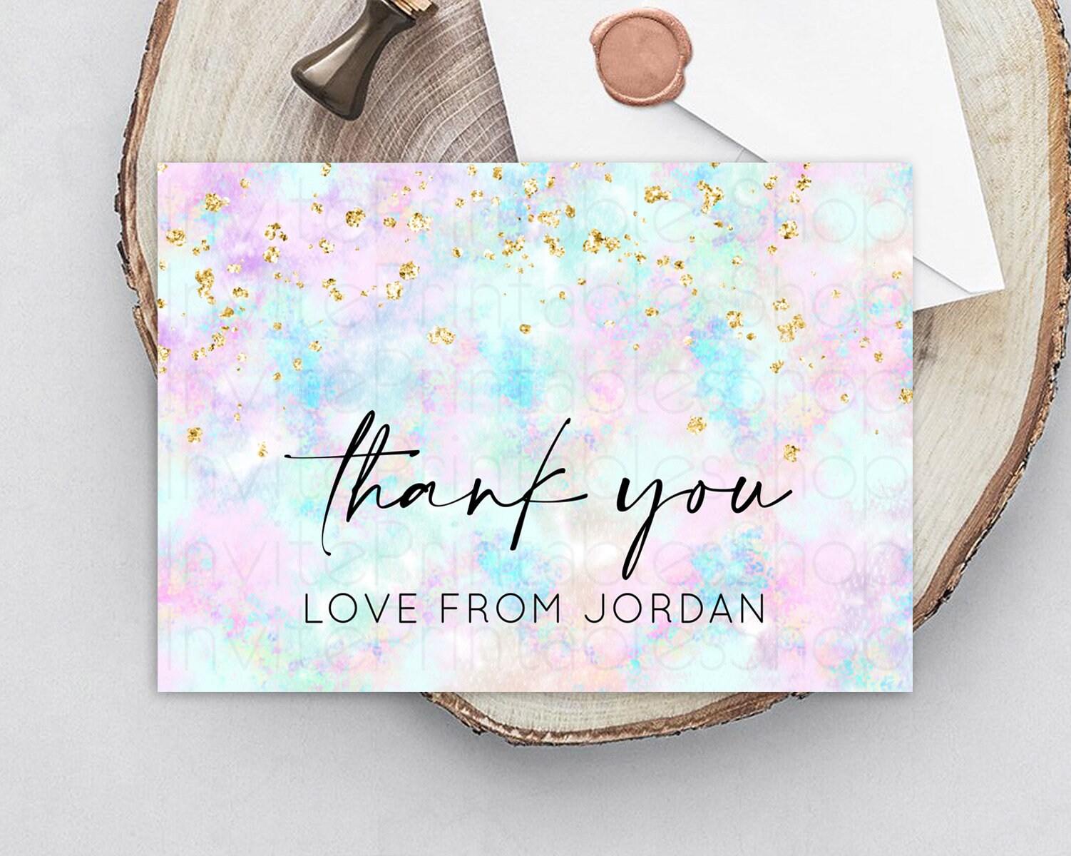Editable Pastel Thank You Rainbow Thank You Card Colorful Pastel Birthday Th