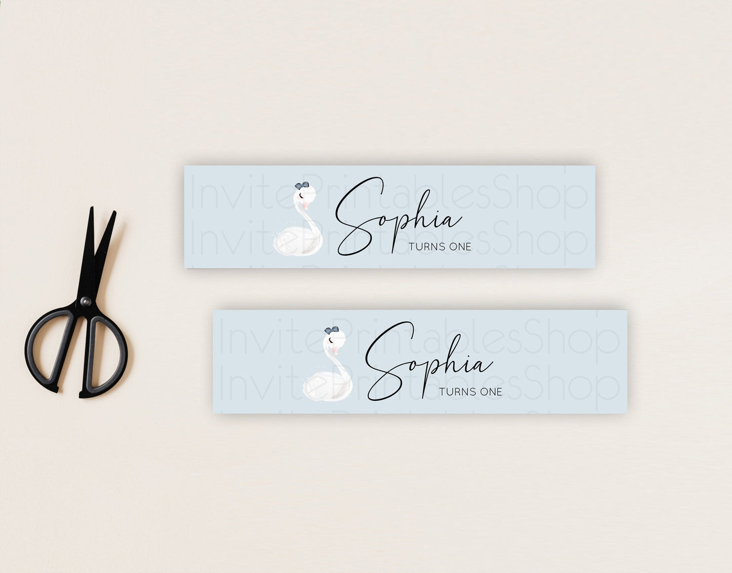 Swan Water Label Template Swan Princess Ballet Party Decor Enchanted Secret Garden Pastel Floral Birthday Baptism Baby Shower D10760