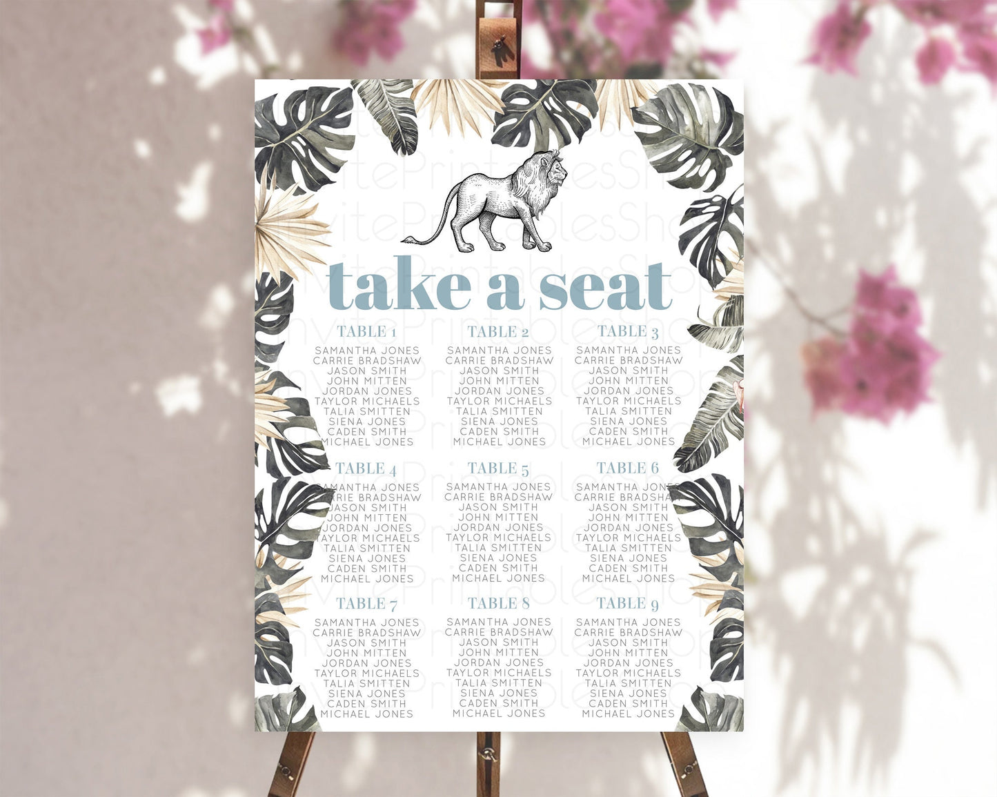 Lion Seating Chart Safari Lion Seating Chart Modern Lion Party Decor Safari Adventure Party Minimalist Lion Seating Sign Take A Seat D10807