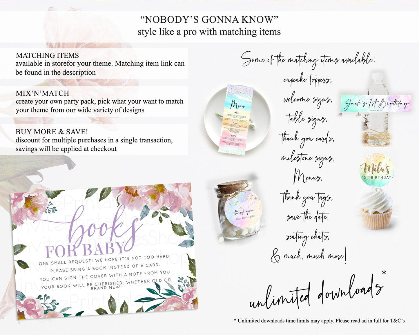 Secret Garden Books For Baby Card Boho Wildflower Book Insert Pastel Flower Garden Baby Shower Card Flower Guests Book Poem Request D10729