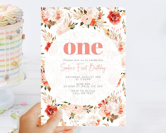 Editable Secret Garden Invitation Wildflower Birthday Invitation Pastel Flow