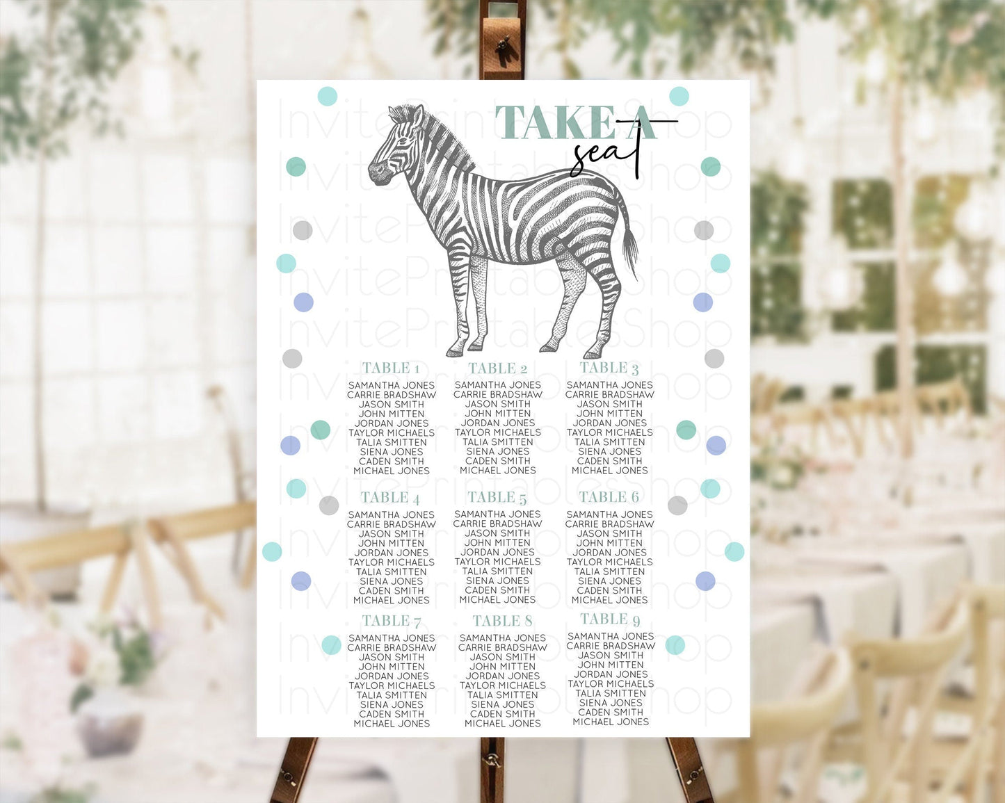 Zebra Seating Chart Zebra Seating Sign Zebra Take A Seating Chart Zebra Safari Adventure Decor Zoo Party Zebra Palm Leaf Decor D10856