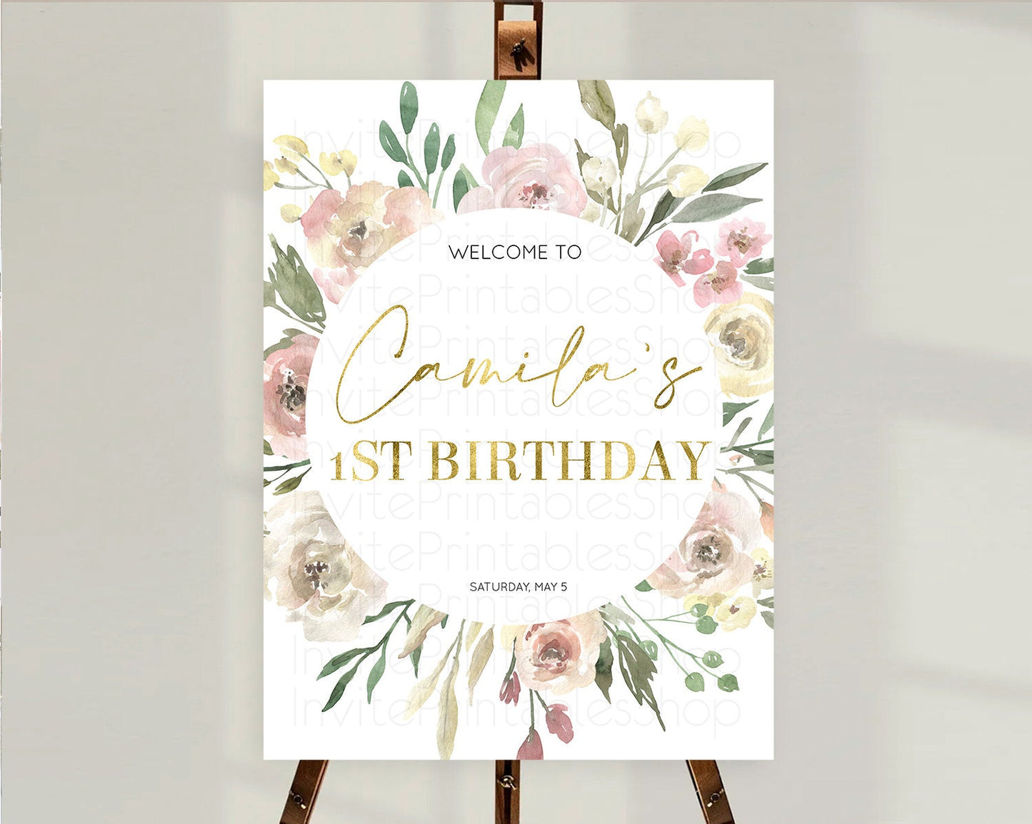 Secret Garden Welcome Sign Wildflower Welcome Board Pastel Flower Garden Welcome Poster Boho Wildflower First Birthday Welcome Sign D10202