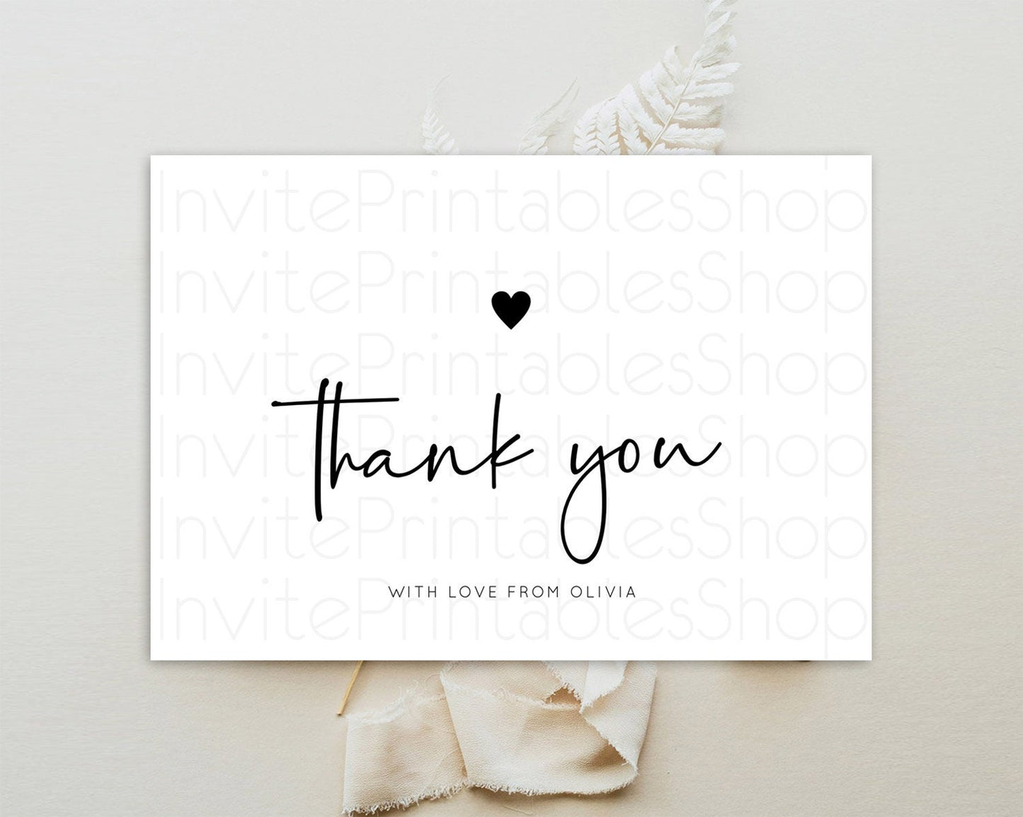 Minimalist Thank You White Thank You Card Minimal Birthday Thank You Card Modern Cards Simple White Teacher Thank You Cards Template D10955