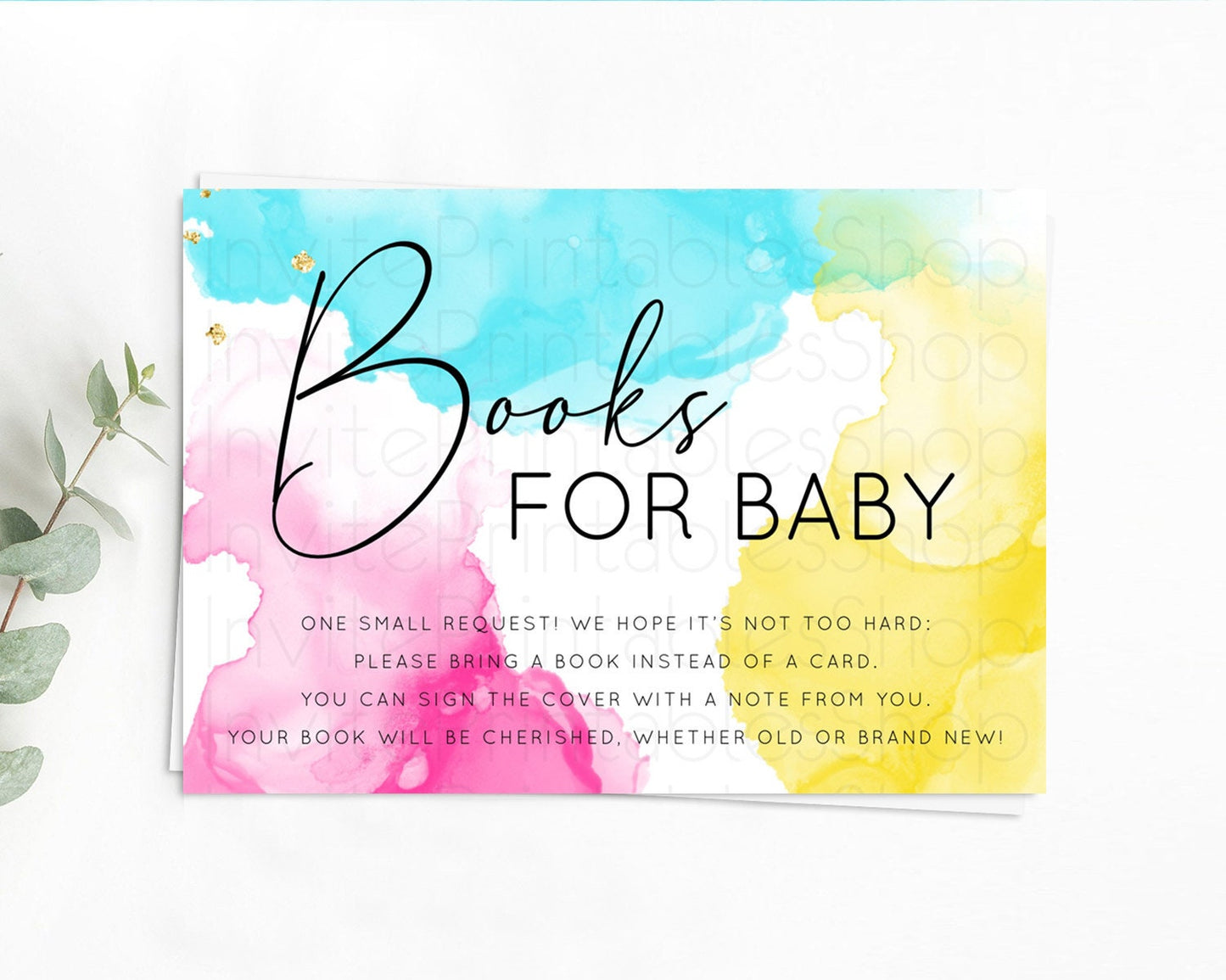 Pastel Books For Baby Card Pastel Rainbow Book Insert Colorful Ombre Watercolor Book Card Confetti Glitter Baby Book Poem Request D10898