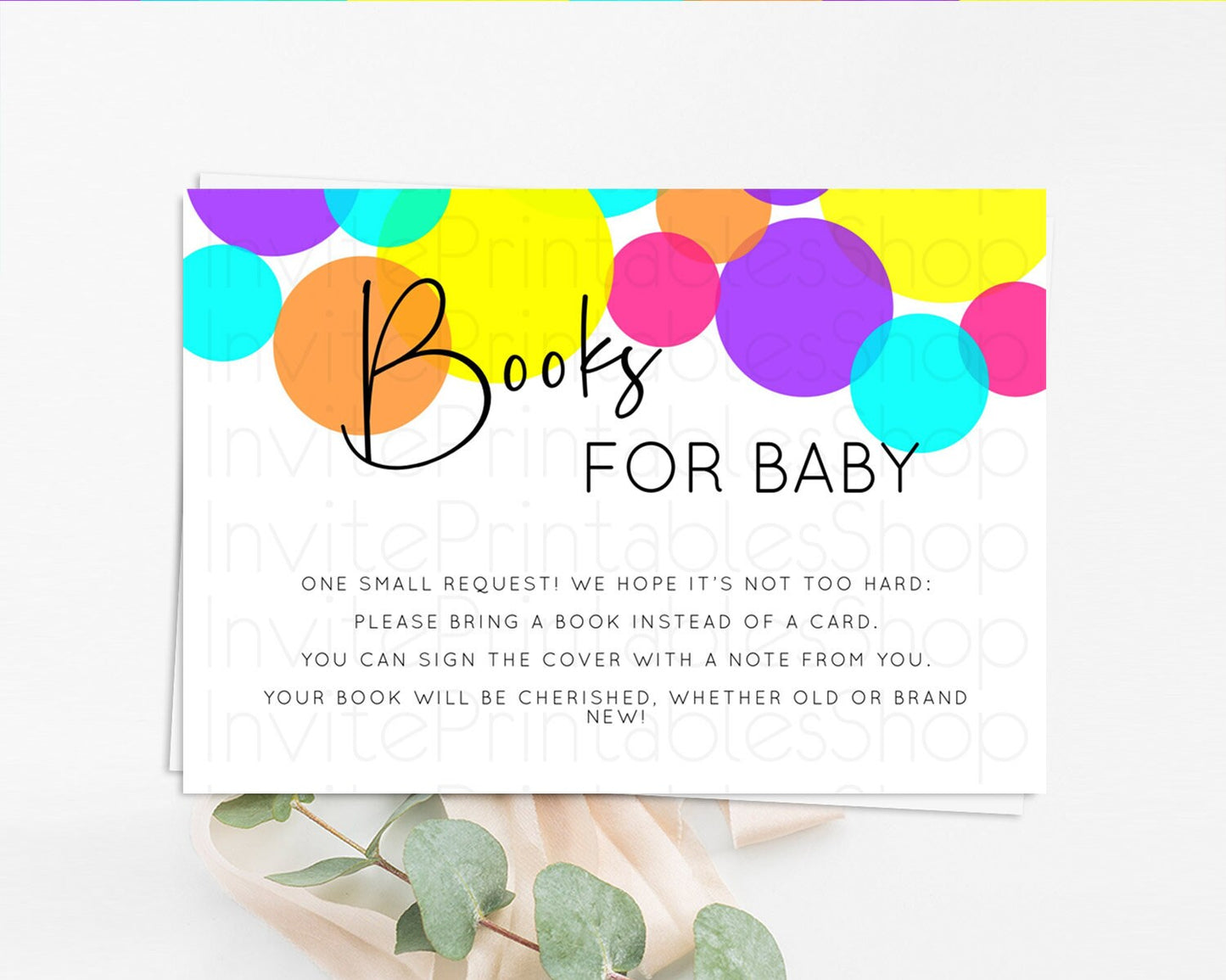 Rainbow Books For Baby Card Pastel Sprinkles Book Insert Pastel Rainbow Confetti Book Card Colorful Bubbles Pastel Book Poem Request D11022