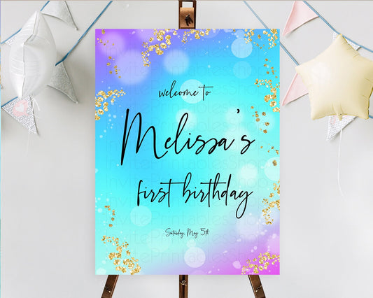 Editable Mermaid Welcome Sign Mermaid Welcome Board Rainbow Fish Under The S