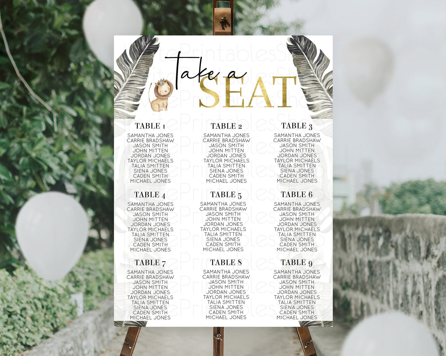 Lion Seating Chart Safari Lion Seating Chart Modern Lion Party Decor Safari Adventure Party Minimalist Lion Seating Sign Take A Seat D10599