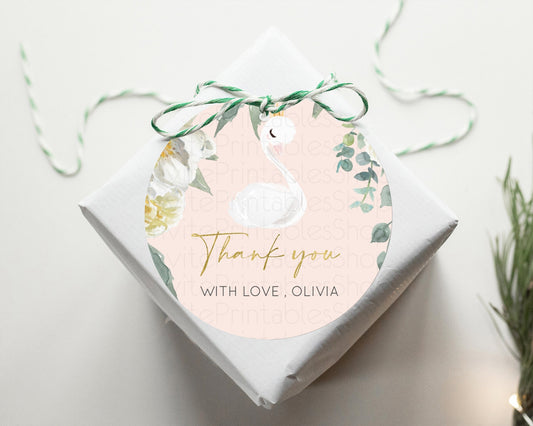 Editable Swan Thank You Swan Princess Ballet Thank You Gift Tags Enchanted S