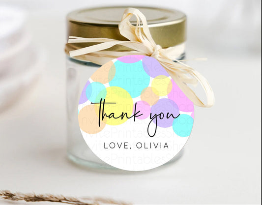 Rainbow Thank You Tags Pastel Thank You Gift Tags Pastel Rainbow Favor Tags Confetti Colorful Pastel Tags First Birthday Thank You D10406