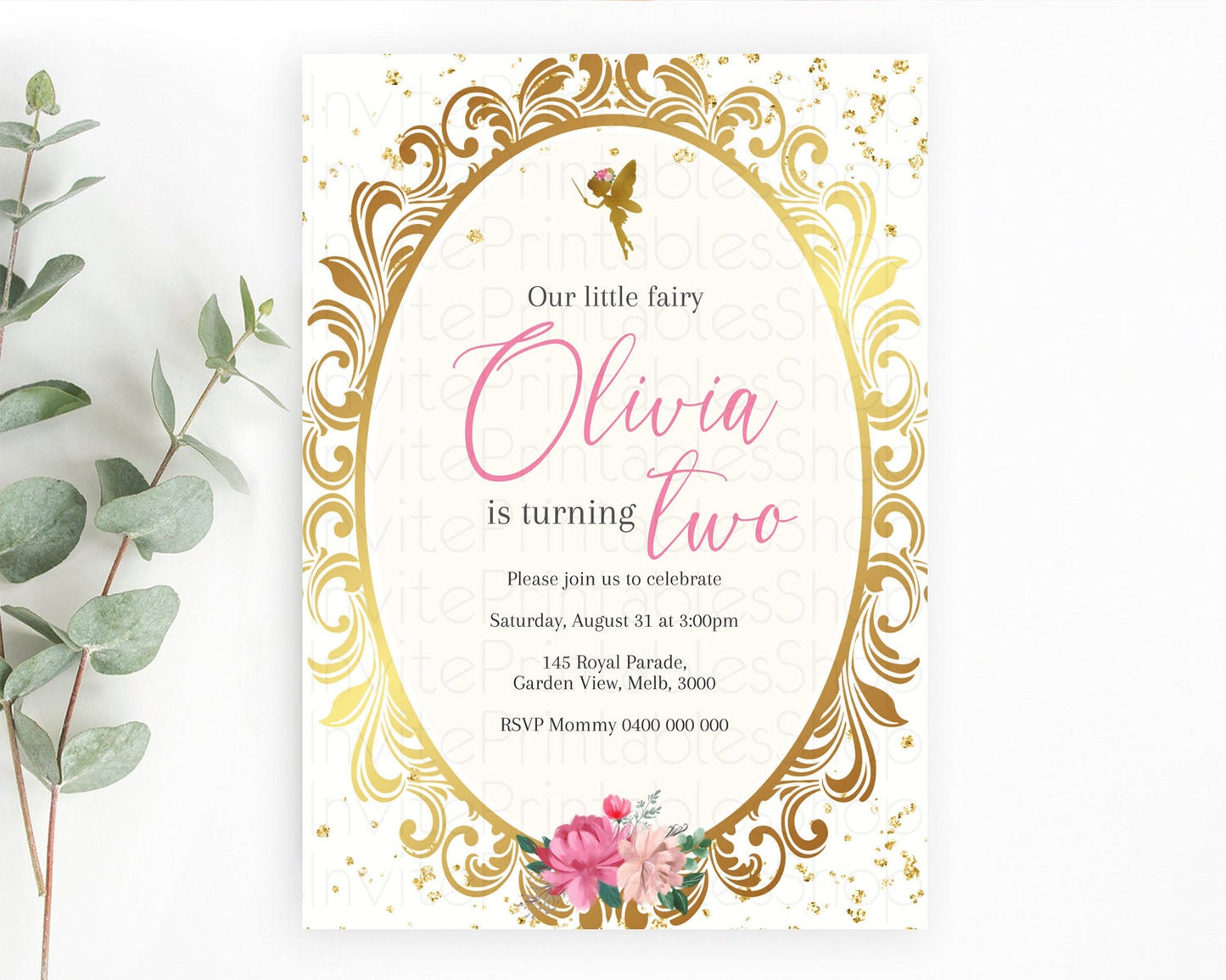 Fairy Birthday Invitation Fairy Invites Fairy Tea Party Fairy Garden Birthday Secret Garden Enchanted Garden Pastel Floral Butterfly D10768