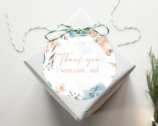 Editable Secret Garden Thank You Tags Wildflower Thank You Gift Tags Pastel