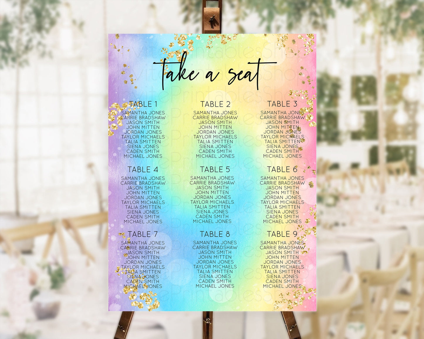 Tie Dye Seating Chart Rainbow Tie Dye Seating Chart Rainbow Colorful Seating Chart Tie Dye Pastel Rainbow Party Decor Take A Seat D10568