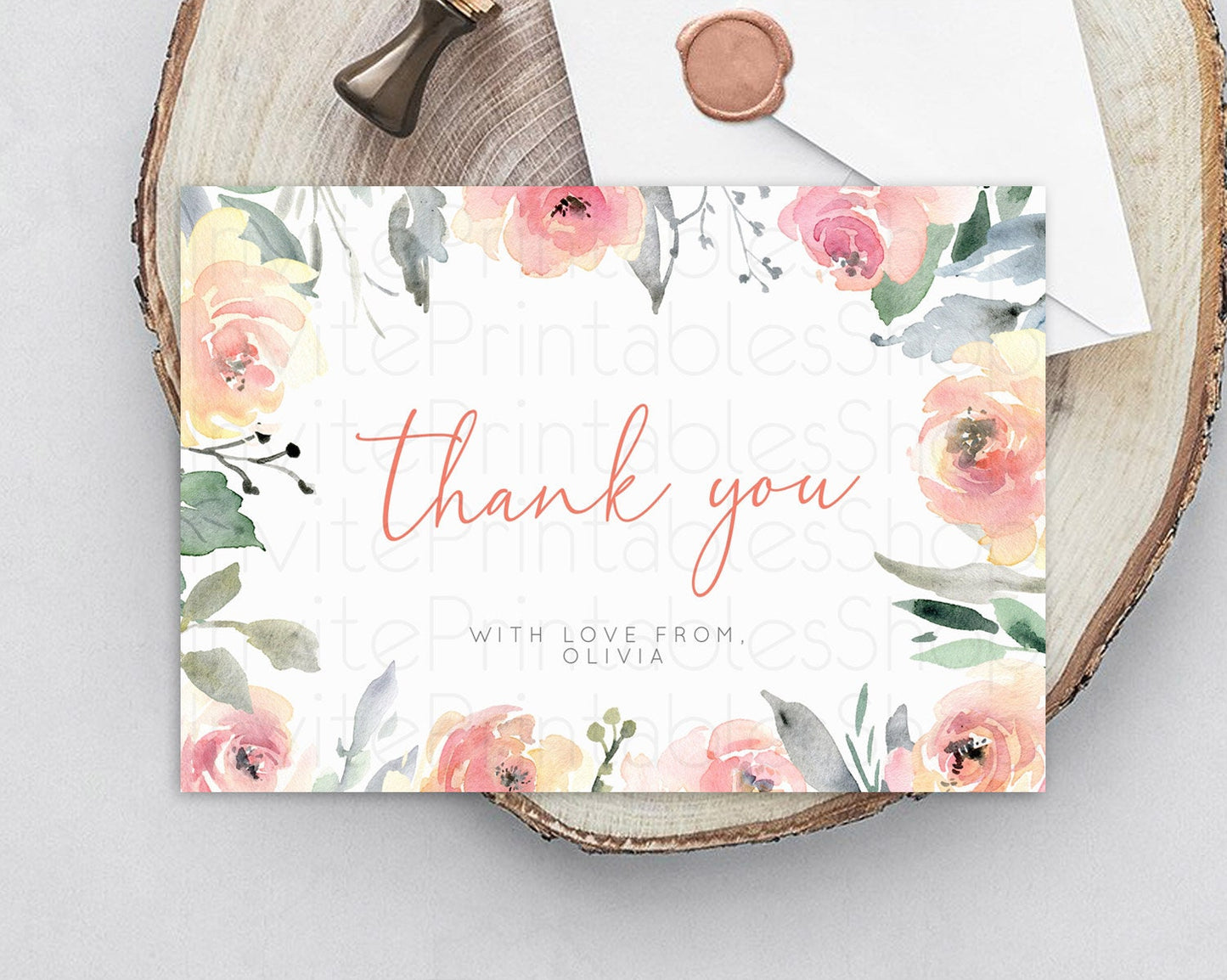Secret Garden Thank You Wildflower Thank You Card Pastel Flower Garden Birthday Thank You Card Boho Floral Teacher Thank You Card D10778