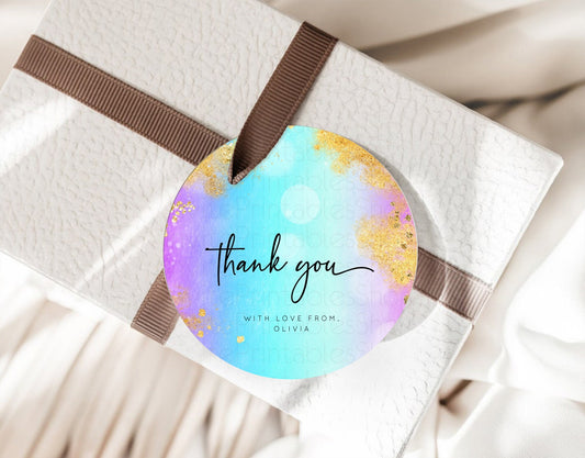Editable Pastel Thank You Tags Rainbow Thank You Gift Tags Colorful Pastel F