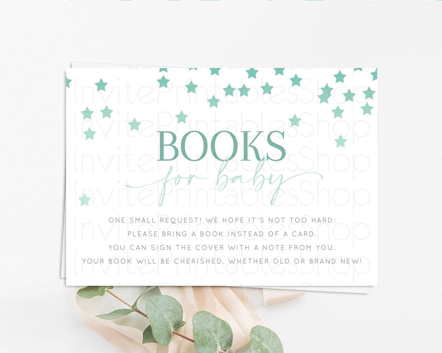 Pastel Star Books For Baby Card Shooting Star Book Insert Twinkle Little Star Book Card Rainbow Confetti Guests Book Poem Request D10310