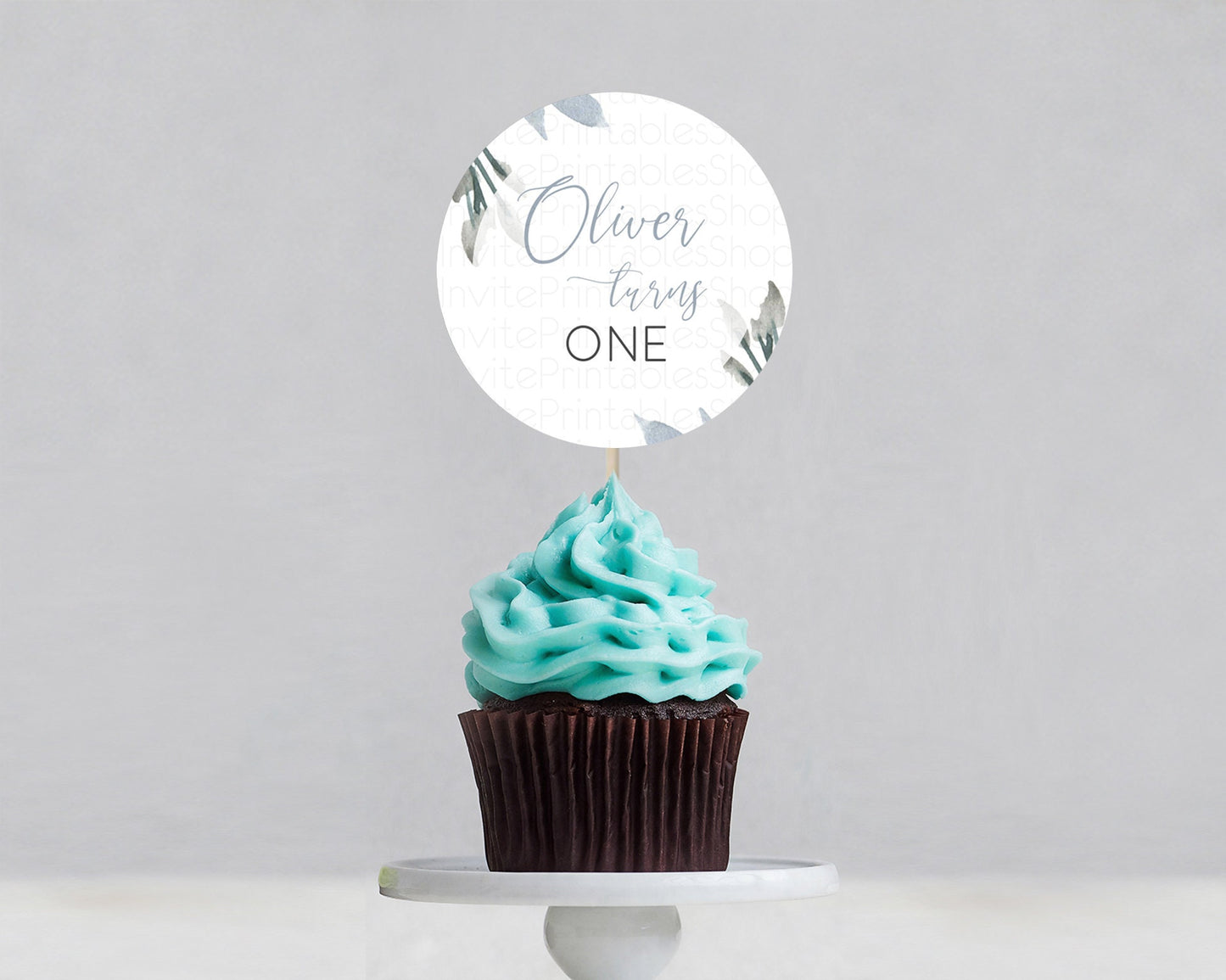 Green Leaf Cupcake Toppers Leave Cupcake Toppers Simple Greenery Cupcake Topper Eucalyptus Fern Spray Leaves Watercolour Decor D10532