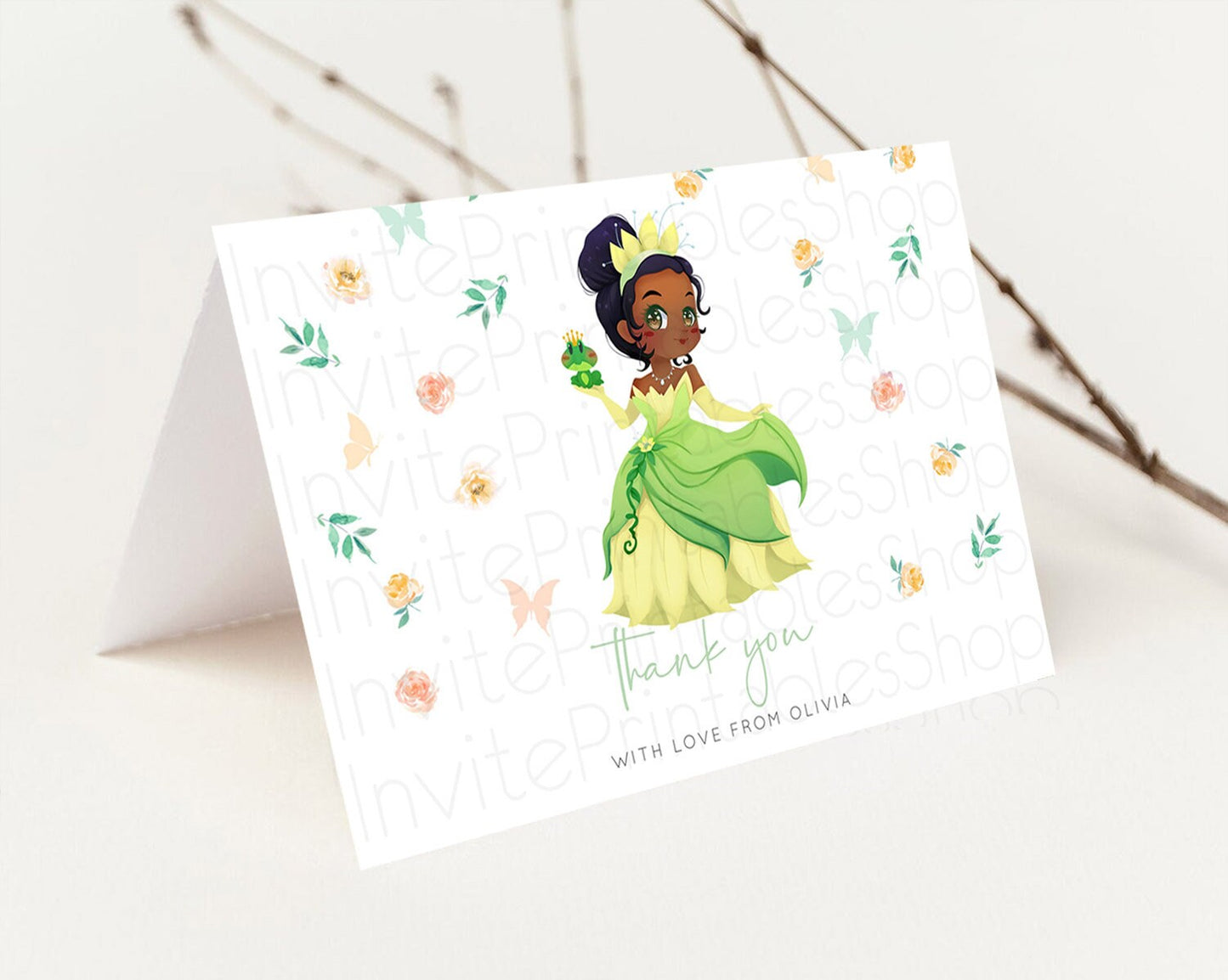 Princess Thank You Castle Thank You Card Secret Garden Birthday Thank You Card Enchanted Castle Pastel Floral Teacher Thank You Card D10358