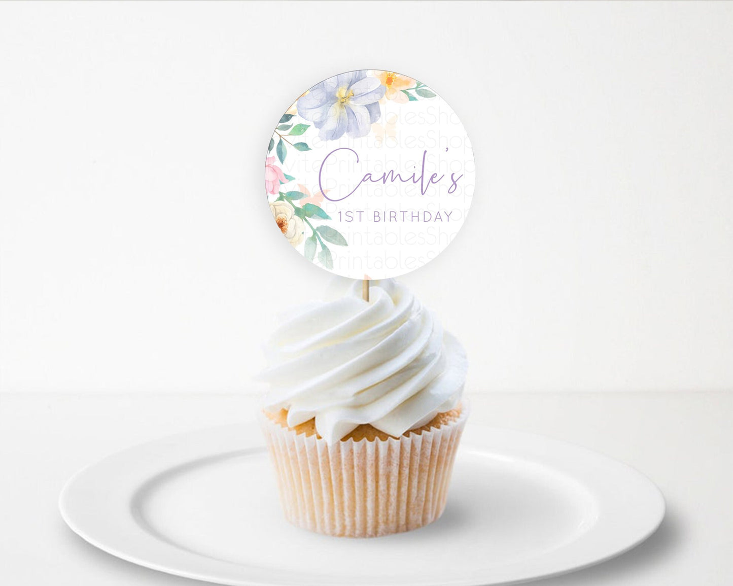 Secret Garden Cupcake Toppers Wildflower Cupcake Toppers Pastel Flowers Cupcake Toppers Enchanted Garden Boho Floral First Birthday D10472