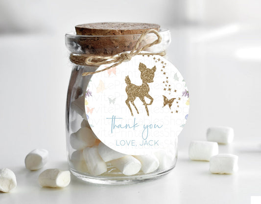 Editable Fawn Thank You Tags Deer Thank You Gift Tags Pastel Floral Deer Fav