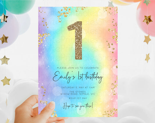 Editable Tie Dye Invitation Rainbow Birthday Invitation Pastel Invitation Co
