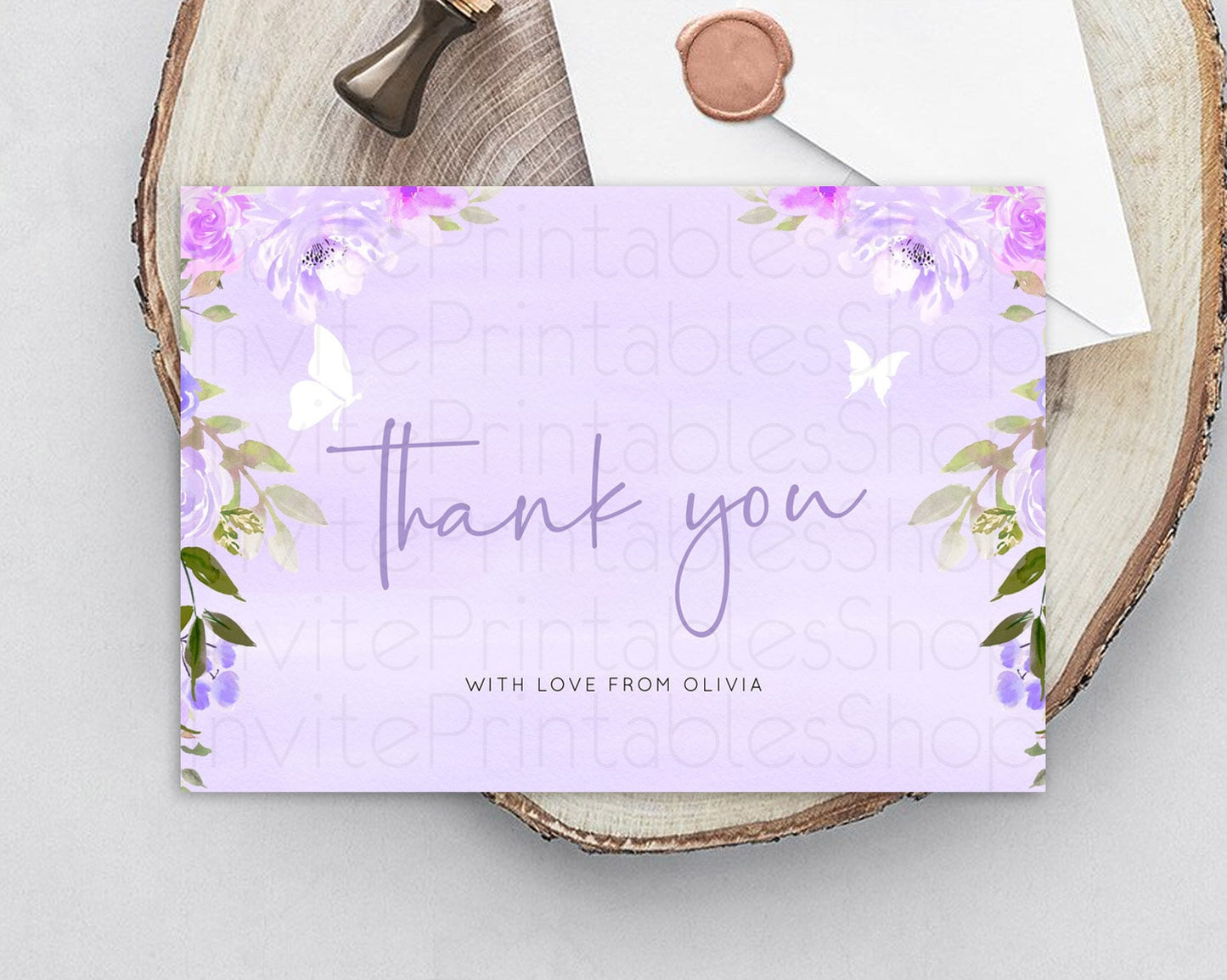 Secret Garden Thank You Wildflower Thank You Card Pastel Flower Garden Birthday Thank You Card Boho Floral Teacher Thank You Card D10719