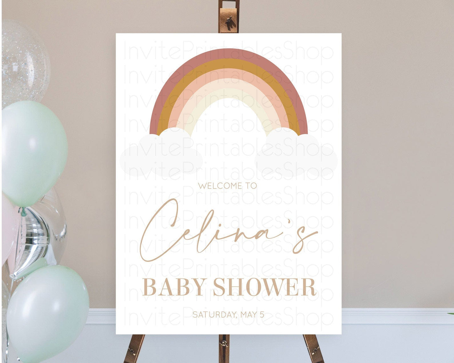 Pastel Rainbow Baby Shower Welcome Sign Boho Rainbow Welcome Board Rainbow Welcome Sign Pastel Welcome Decor Rainbow Welcome Sign D10122