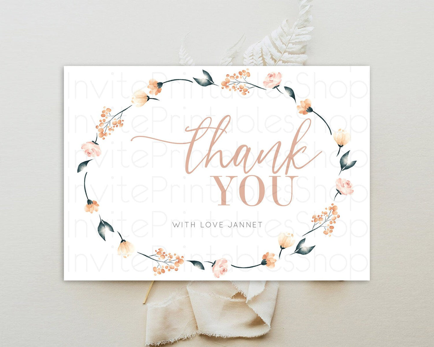 Secret Garden Thank You Wildflower Thank You Card Pastel Flower Garden Birthday Thank You Card Boho Floral Teacher Thank You Card D10240