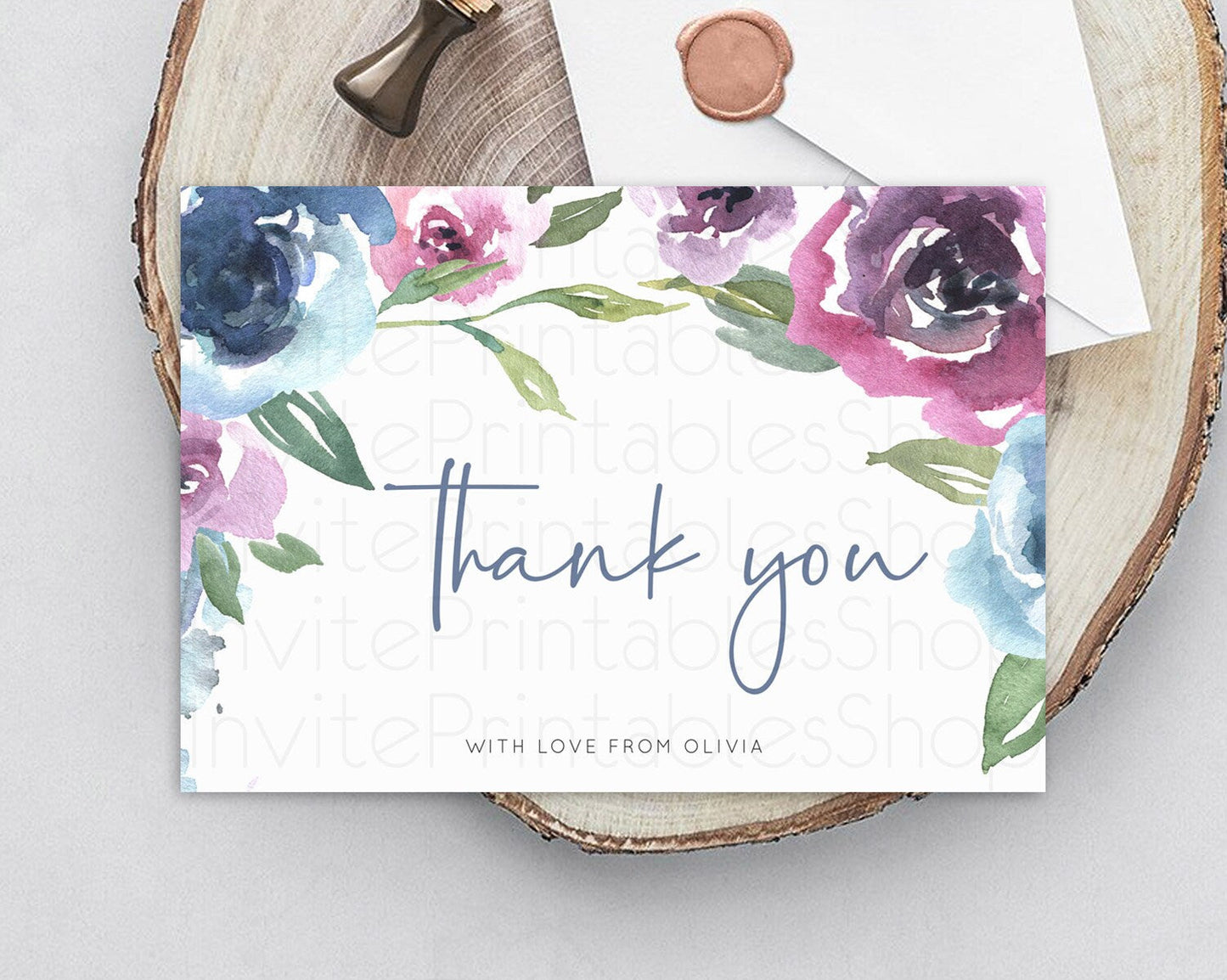 Secret Garden Thank You Wildflower Thank You Card Pastel Flower Garden Birthday Thank You Card Boho Floral Teacher Thank You Card D10780