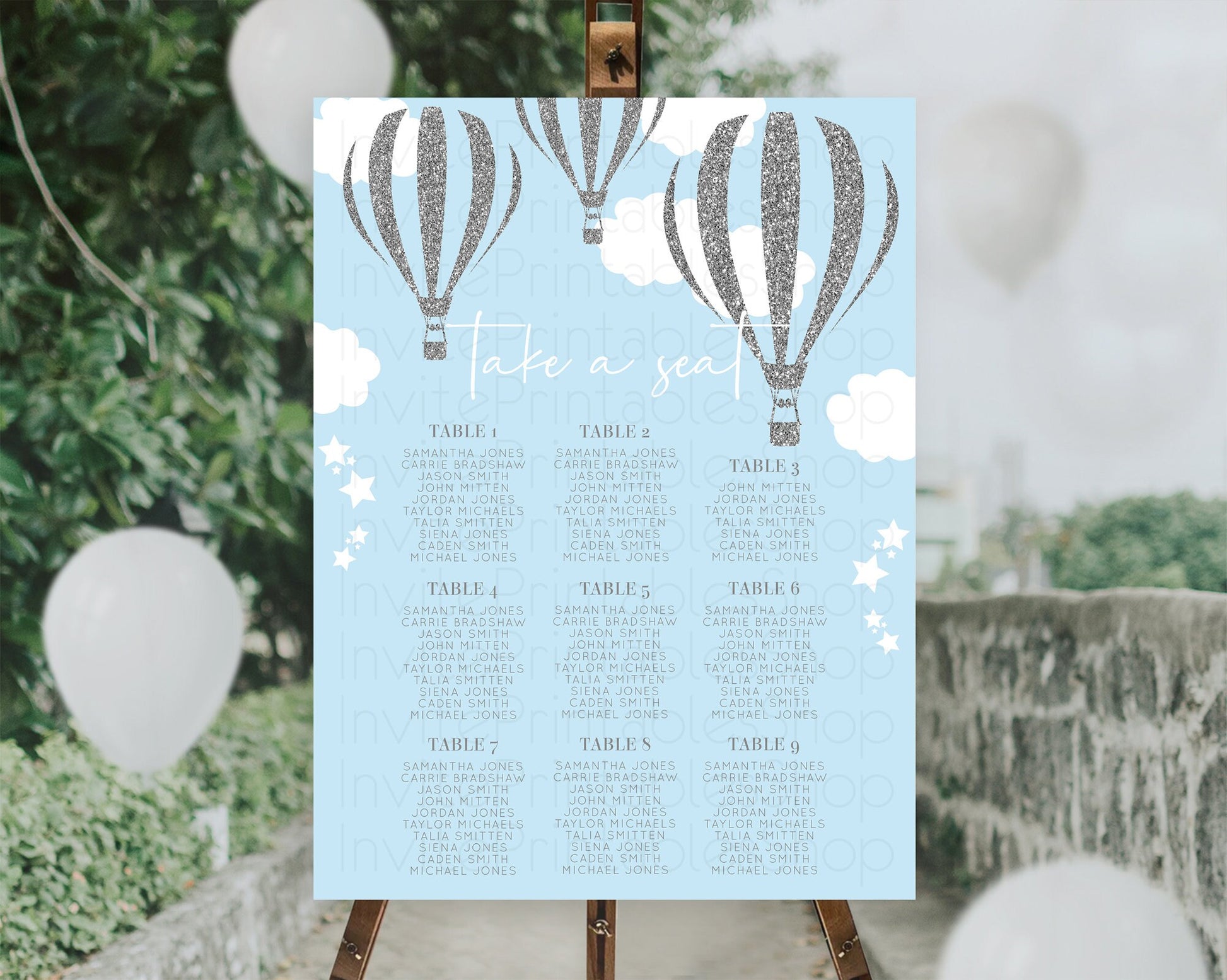 Editable Hot Air Balloon Seating Chart Hot Air Balloon Seating Chart Adventu
