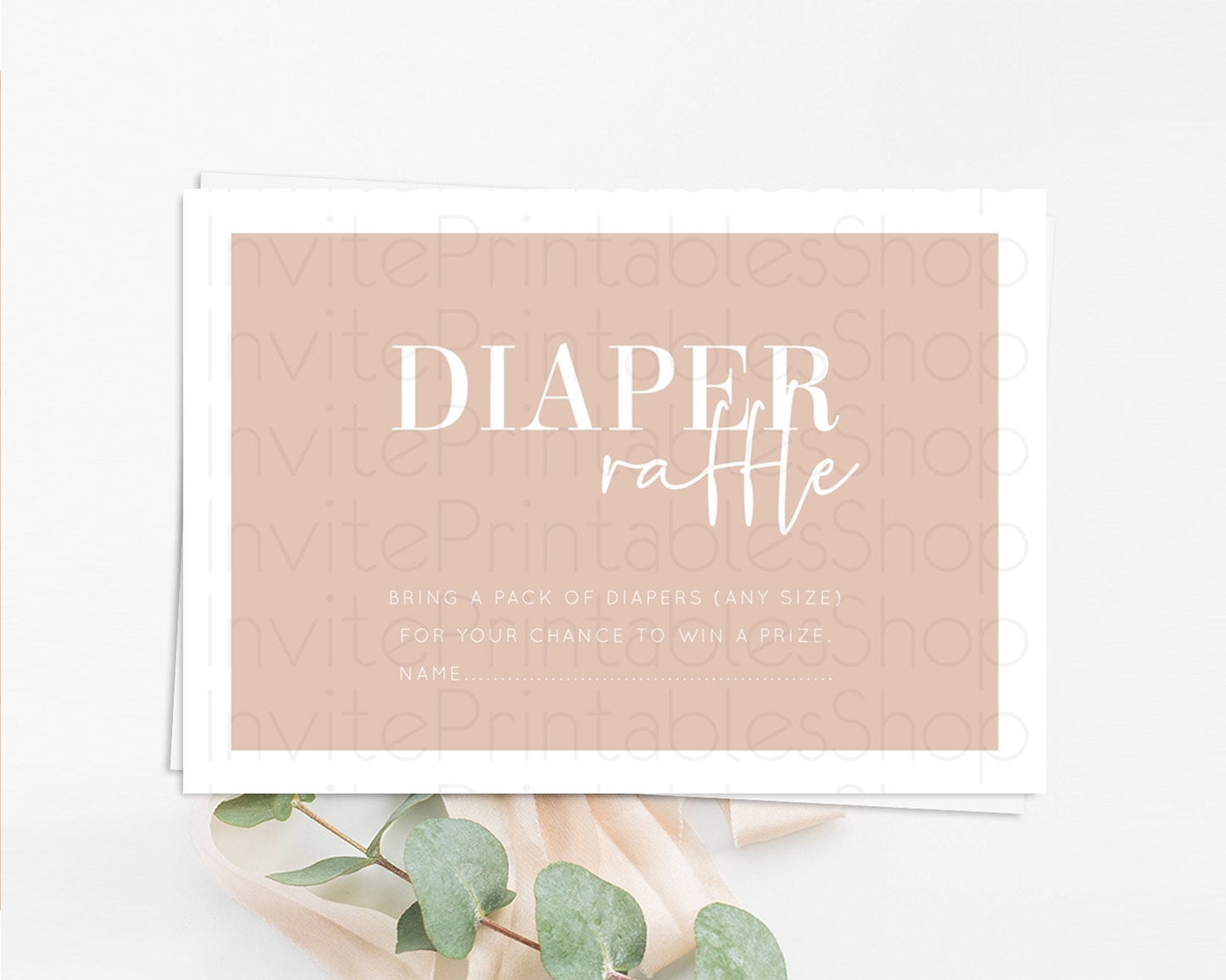 Orange Diaper Raffle Card Plain Orange Diaper Insert Minimalist Pastel Orange Diaper Ticket Modern Simple Baby Shower Raffle Game D10938