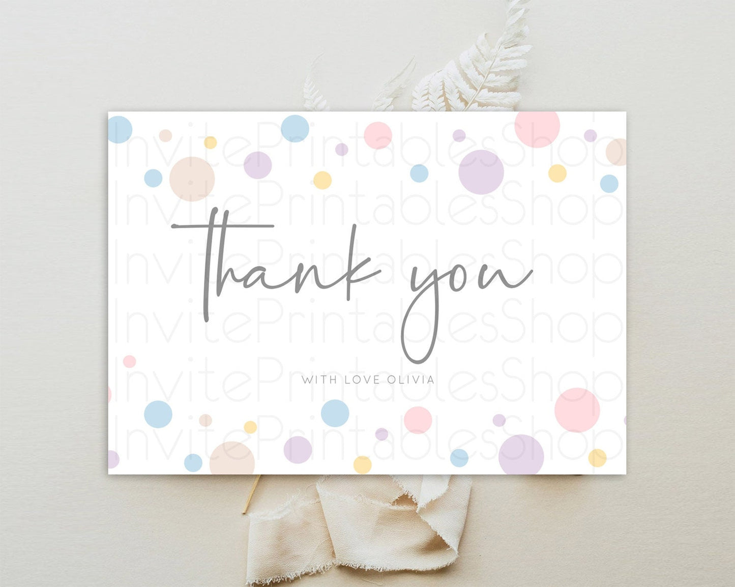 Rainbow Thank You Pastel Thank You Card Pastel Rainbow Birthday Thank You Confetti Colorful Pastel Cards Teacher Thank You Cards D10759