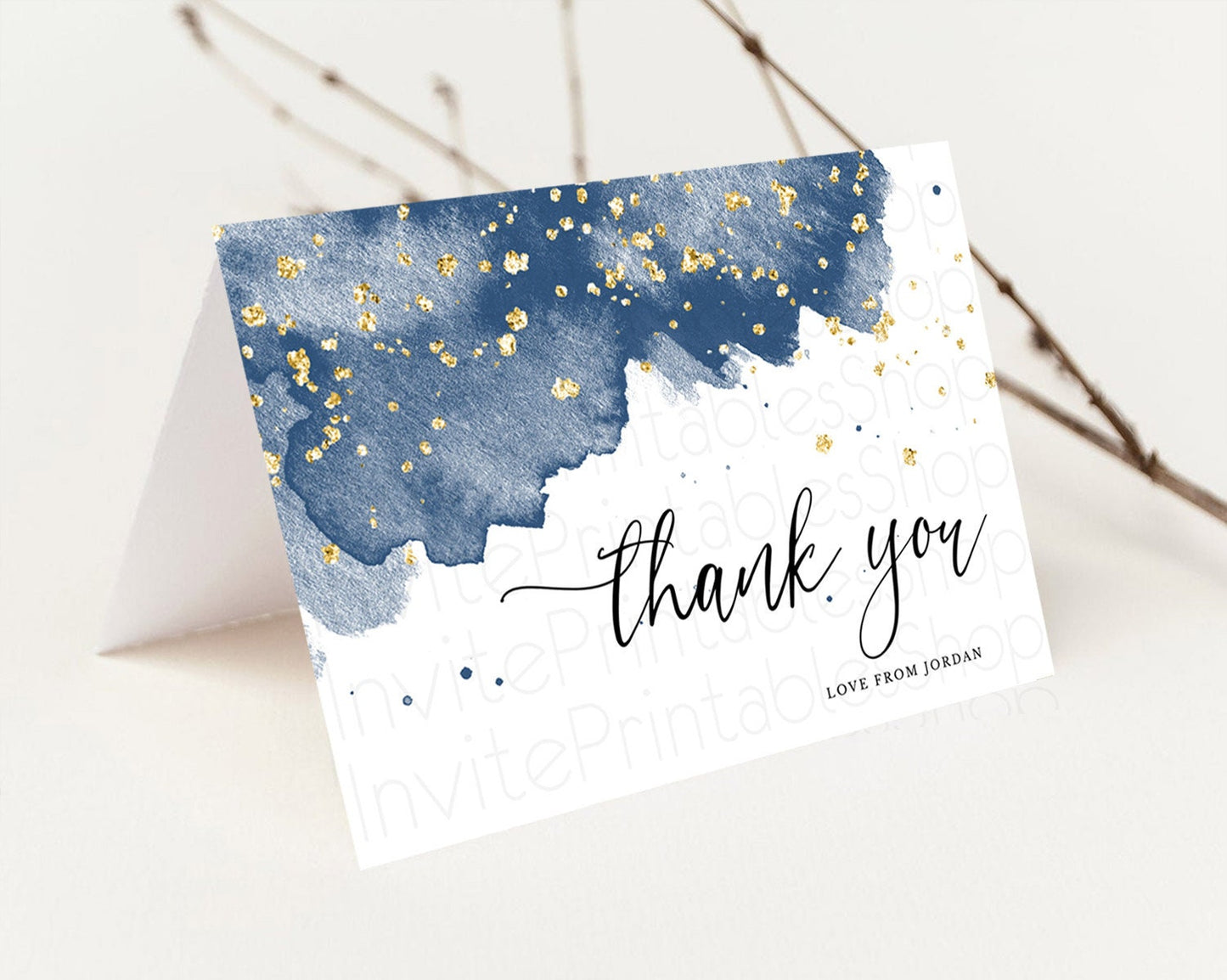 Blue Thank You Blue Watercolor Thank You Card Pastel Blue Card Template Watercolor Splash Cards Teacher Thank You Cards Tem[plate D10312