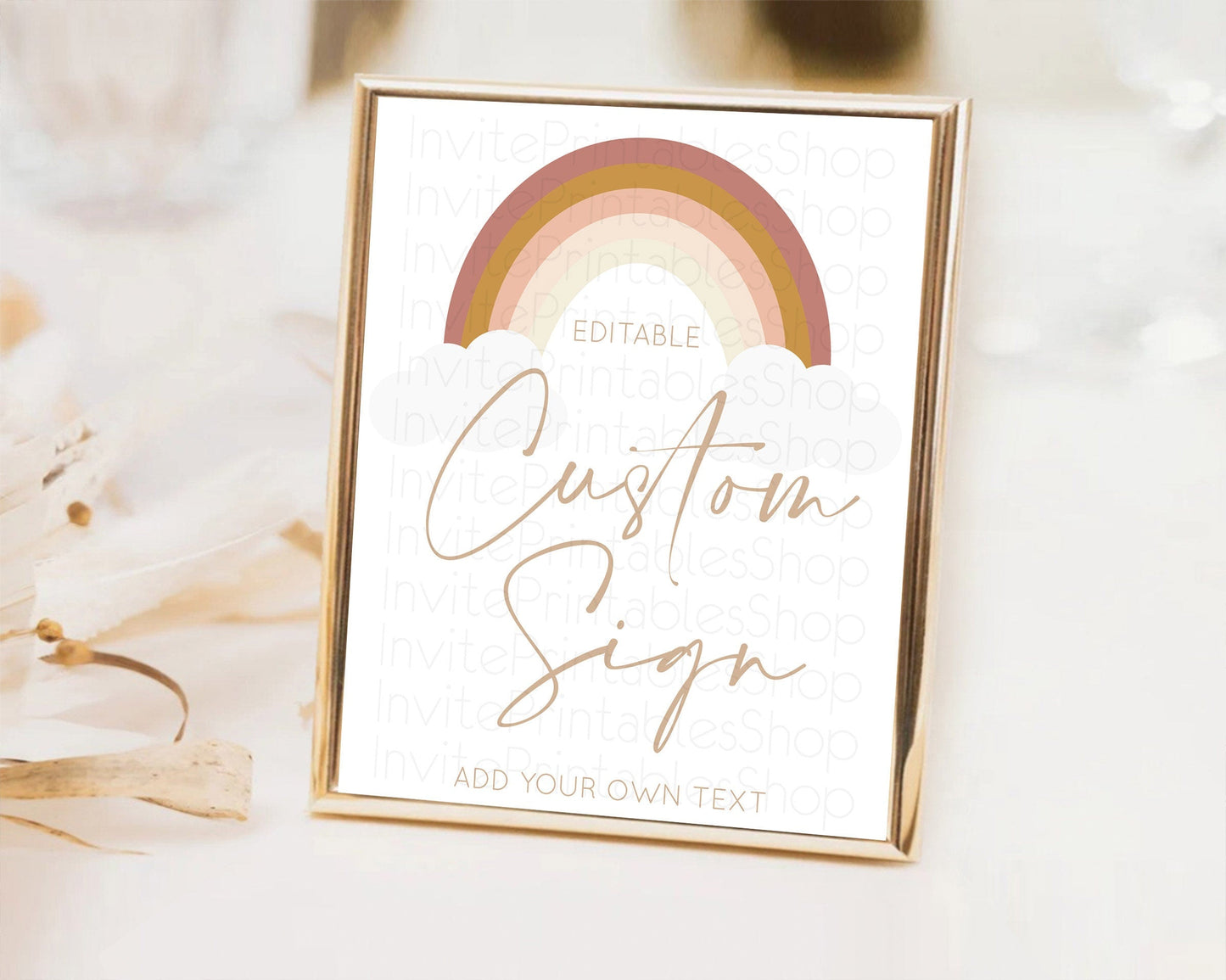 Pastel Rainbow Sign Rainbow Table Sign Decor Boho Colorful Rainbow Party Rainbow Baby Theme 1st Birthday Baptism Baby Shower Wedding D10122