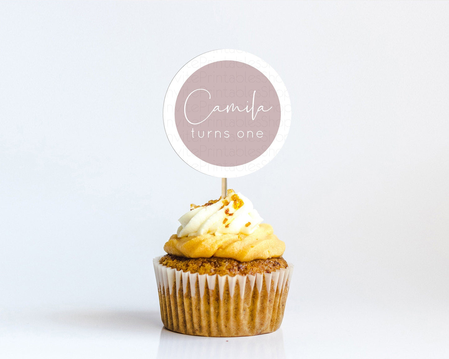 Pink Cupcake Toppers Plain Pink Cupcake Minimalist Pink Cupcake Pastel Pink Table Number Cupcake Topper Blue Decor D10936