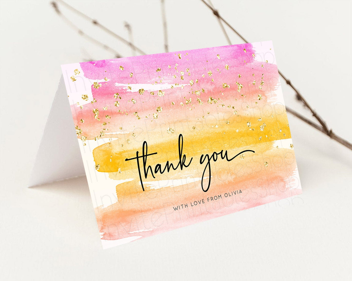 Editable Pastel Thank You Rainbow Thank You Card Colorful Pastel Birthday Th