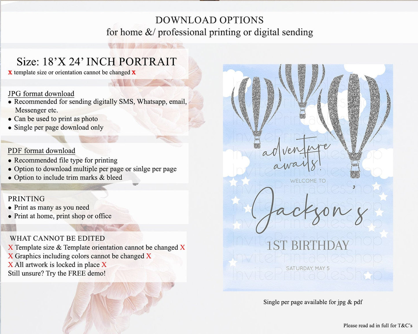 Hot Air Balloon First Birthday Welcome Board Hot Air Balloon Welcome Board Adventure Awaits Watercolor First Birthday Welcome Sign D10334