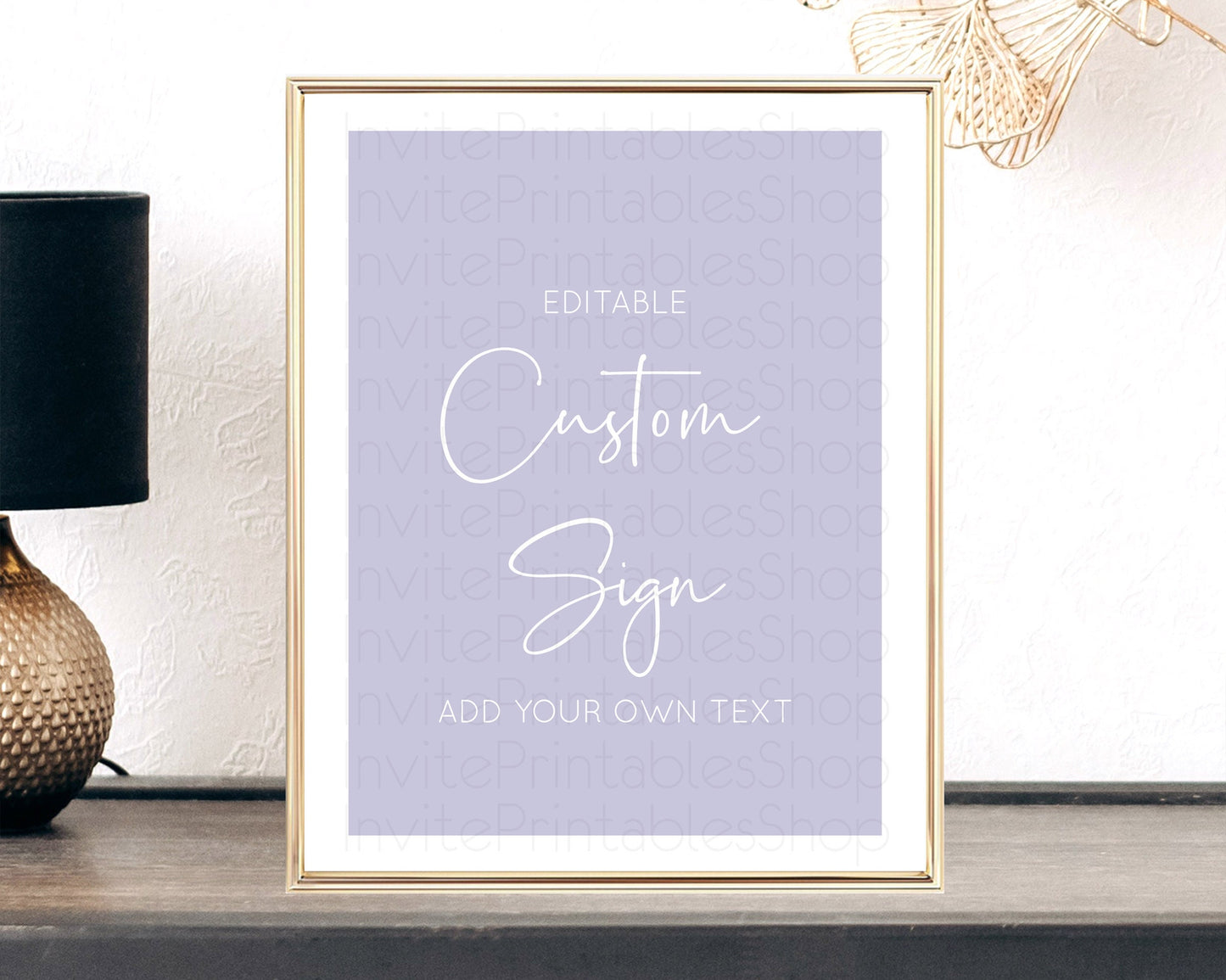 Minimalist Purple Sign Purple Table Sign Decor Simple Modern Purple Party Theme Birthday Baptism Baby Shower Wedding Bridal Shower D10942