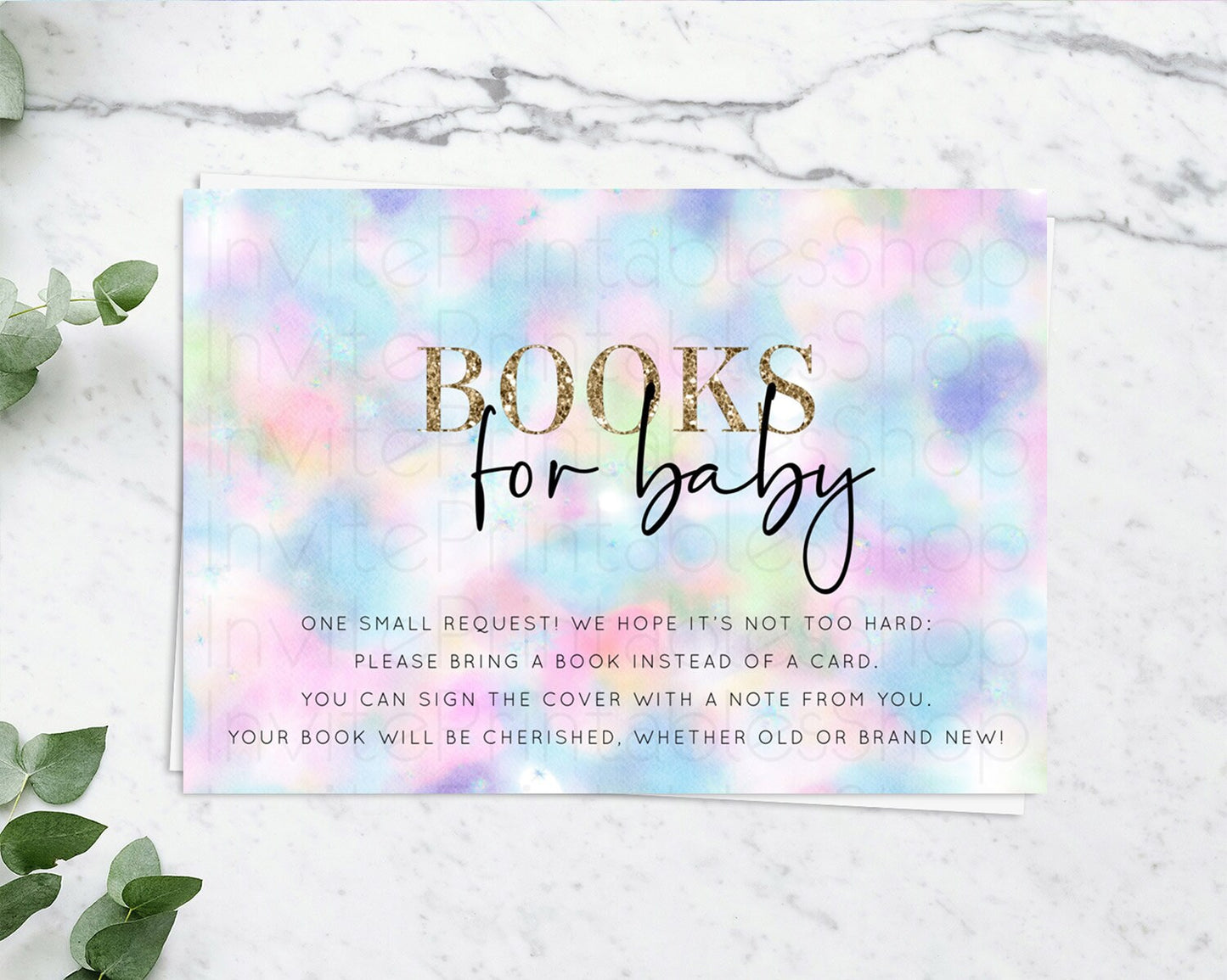 Pastel Books For Baby Card Pastel Rainbow Book Insert Colorful Ombre Watercolor Book Card Confetti Glitter Baby Book Poem Request D10694