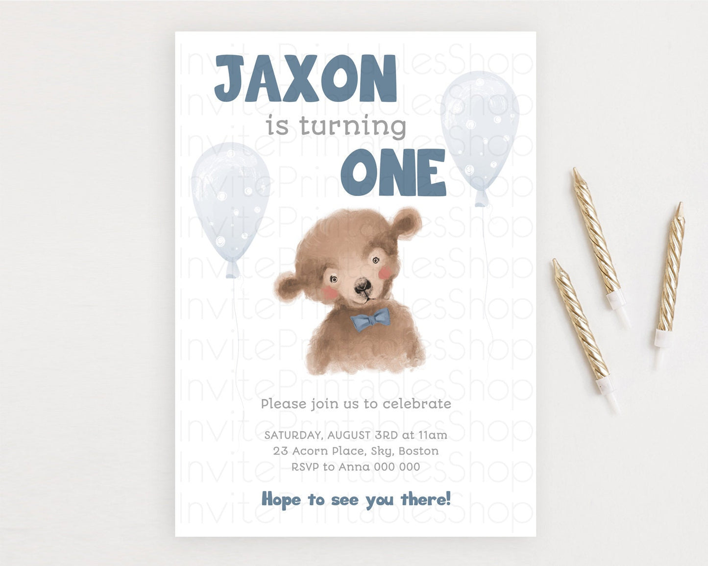 Bear Birthday Invitation Bear Invitation Forest Baby Invites Bear Woods Party Forest Adventure Bear Hunt Party 2nd First Birthday D10221