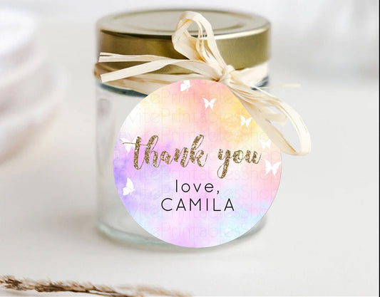 Pastel Thank You Tags Rainbow Thank You Gift Tags Colorful Pastel Favor Tags Confetti Watercolor Pastel First Birthday Thank You D10435