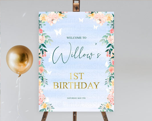 Secret Garden Welcome Sign Wildflower Welcome Board Pastel Flower Garden Welcome Poster Boho Wildflower First Birthday Welcome Sign D10337