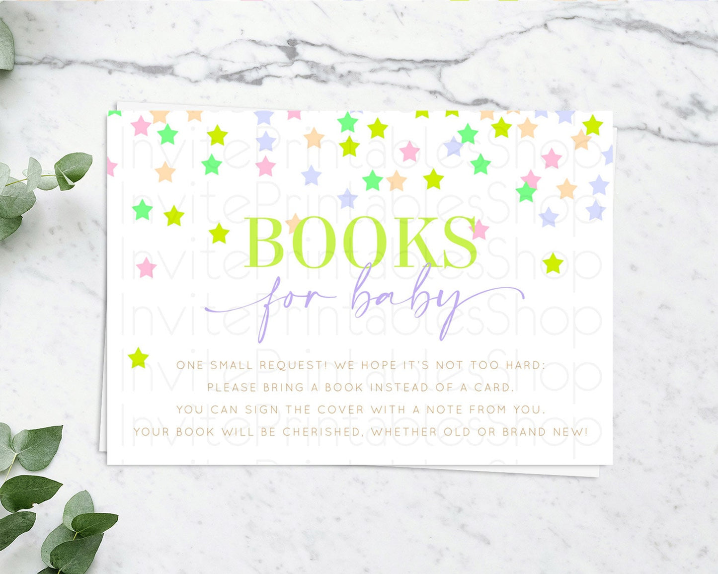 Pastel Star Books For Baby Card Shooting Star Book Insert Twinkle Little Star Book Card Rainbow Confetti Guests Book Poem Request D10396