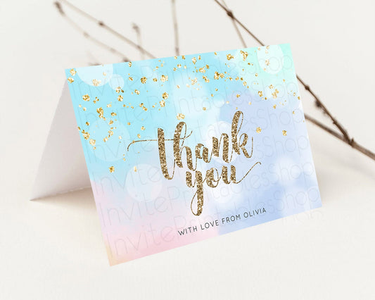 Editable Pastel Thank You Rainbow Thank You Card Colorful Pastel Birthday Th
