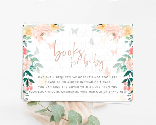Editable Secret Garden Books For Baby Card Boho Wildflower Book Insert Paste