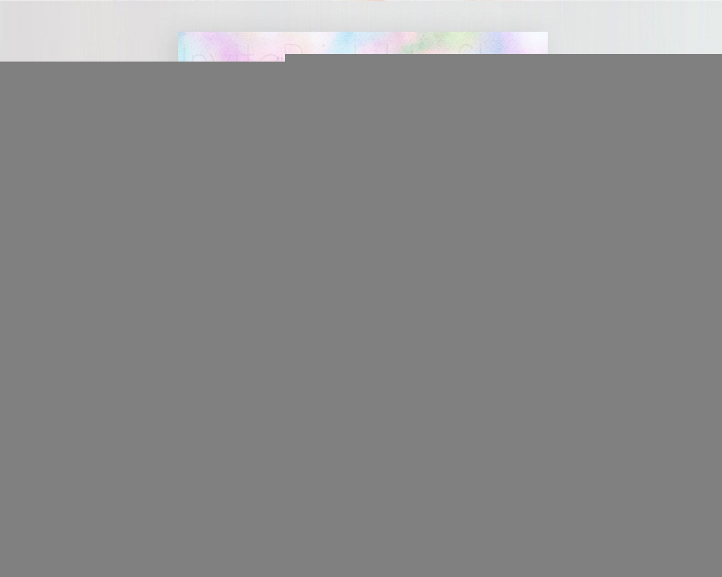 Rainbow Birthday Invitation Colorful Pastel Watercolor Invitation Gold Glitter Sprinkles Ombre Pastel 1st 2nd 3rd Birthday D10694