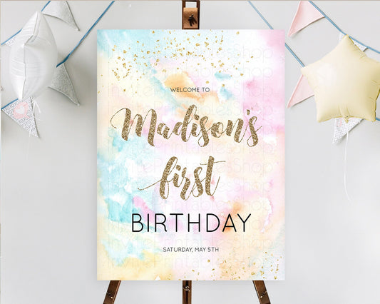 Editable Pastel Welcome Sign Pastel Rainbow Welcome Sign Colorful Rainbow Co